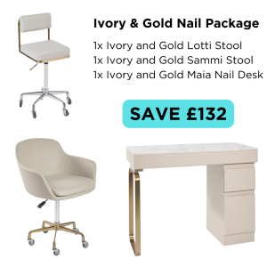 Ivory & Gold Nail Package