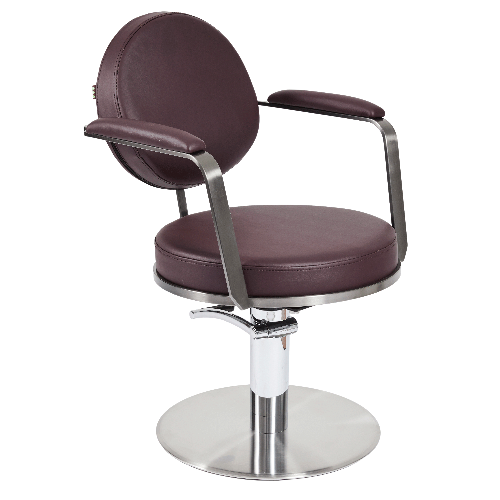 Graphite & Mulberry Round Salon Styling Chair by SEC