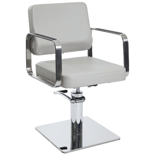 Light Grey Platinum Square Salon Styling Chair by SEC