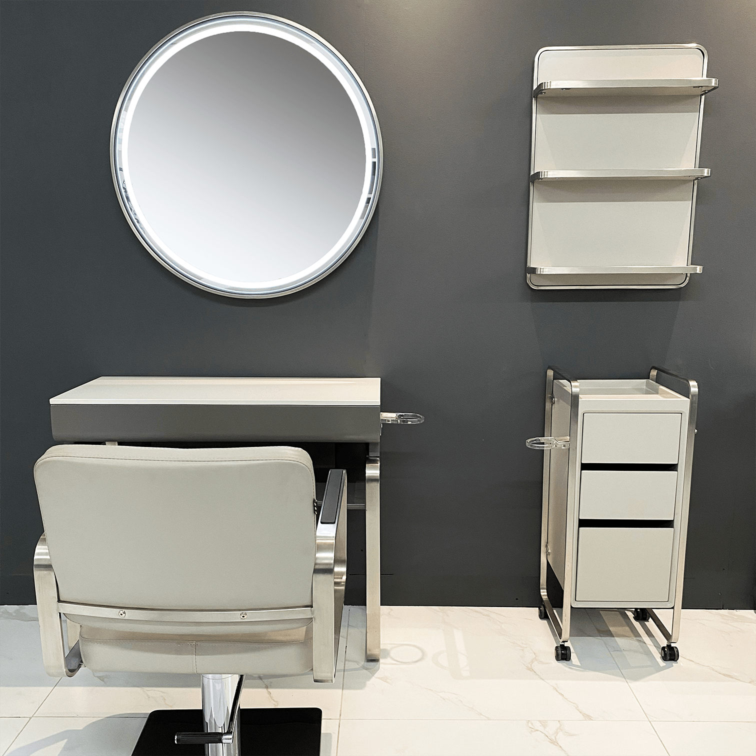 Light Grey Platinum Salon Trolley by SEC