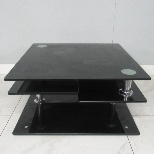 Used Salon Black Glass Coffee Table  BH61B- GRADE 2