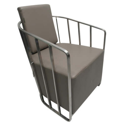 CL4P- Platinum Caged Waiting Chair by SEC- CLEARANCE