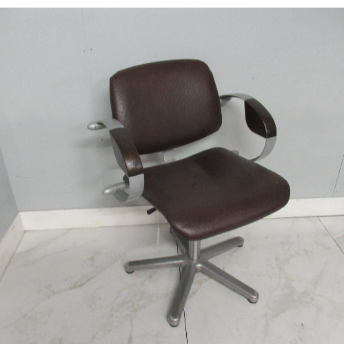 Used Brown Salon Gas Lift Styling Chair  - BH60H - GRADE 2