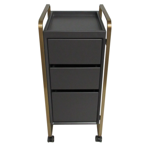 CL8M- Black and Gold Salon Trolley by SEC- CLEARANCE