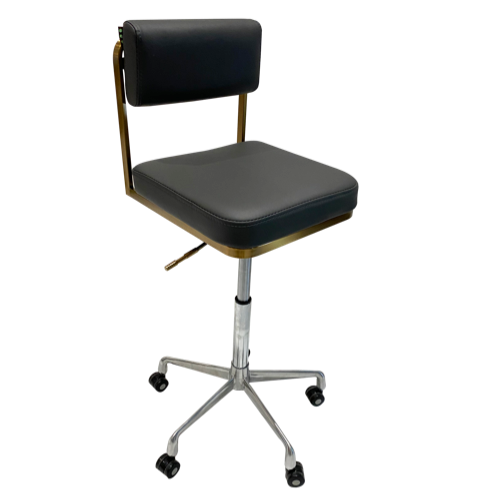 VIP Copper Square Salon Stool with Backrest by SEC