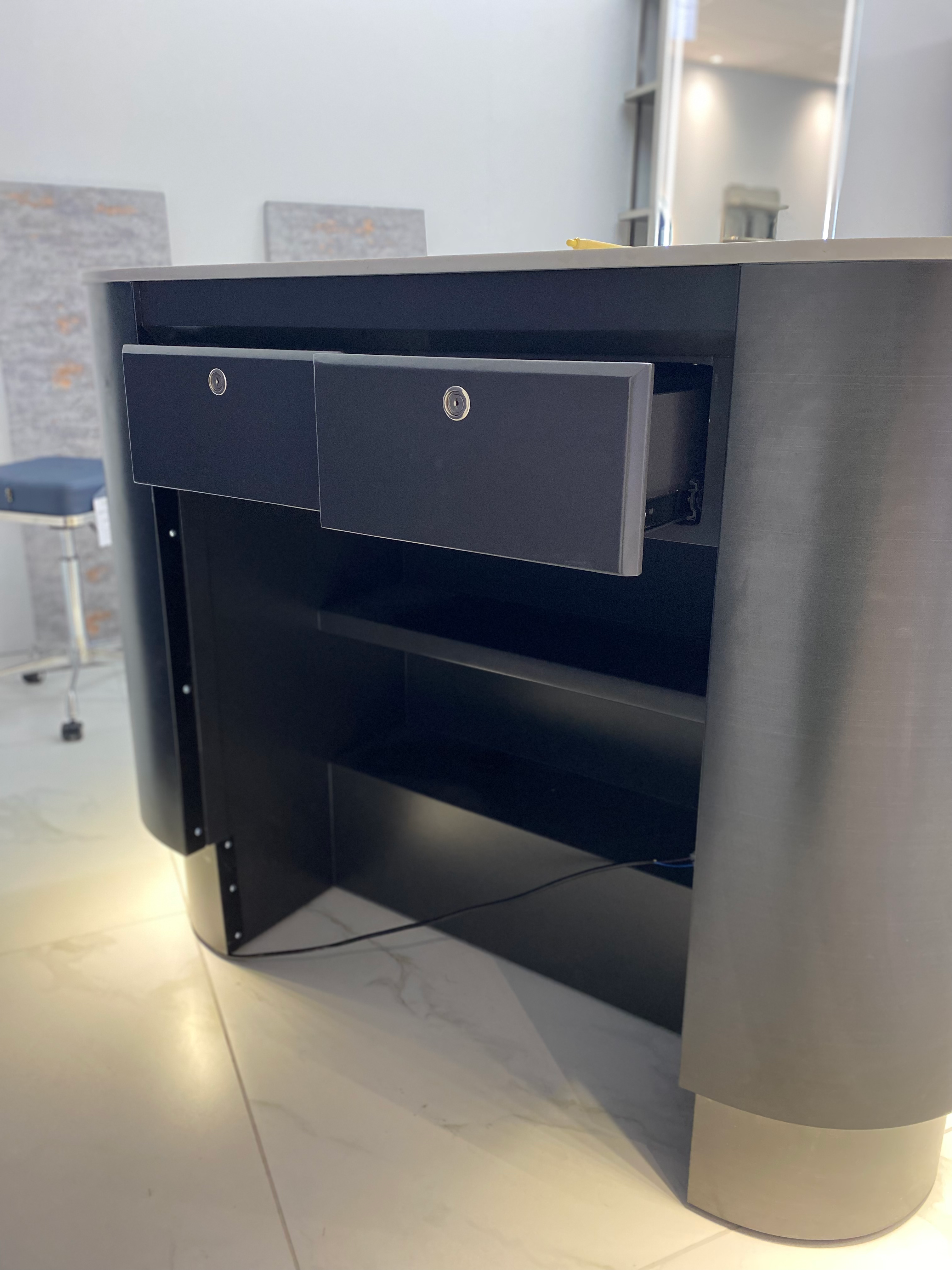 The Mini Reception Desk - Graphite & Charcoal by SEC