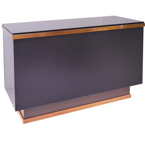 The Matrix Desk - Copper & Charcoal with Black Patterned Stone Top by SEC
