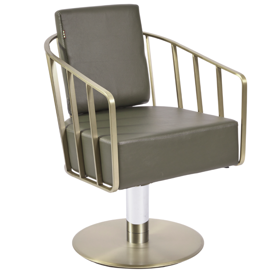 The Willow Salon Styling Chair -  Khaki & Champagne Gold by SEC