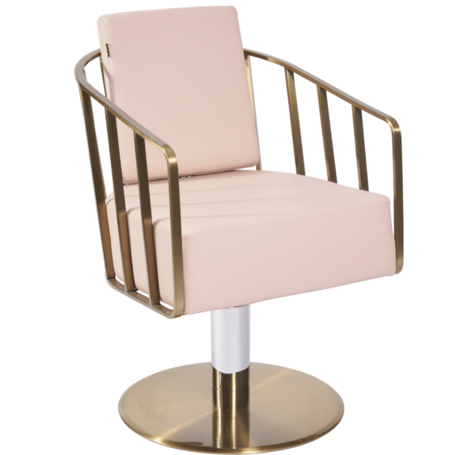 The Willow Salon Styling Chair -  Pink & Gold by SEC