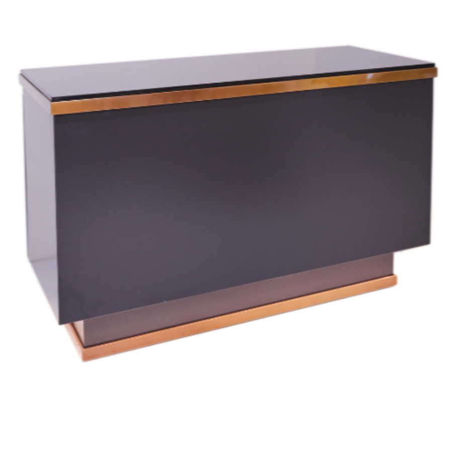 The Matrix Desk - Copper & Charcoal with Black Patterned Stone Top by BEC
