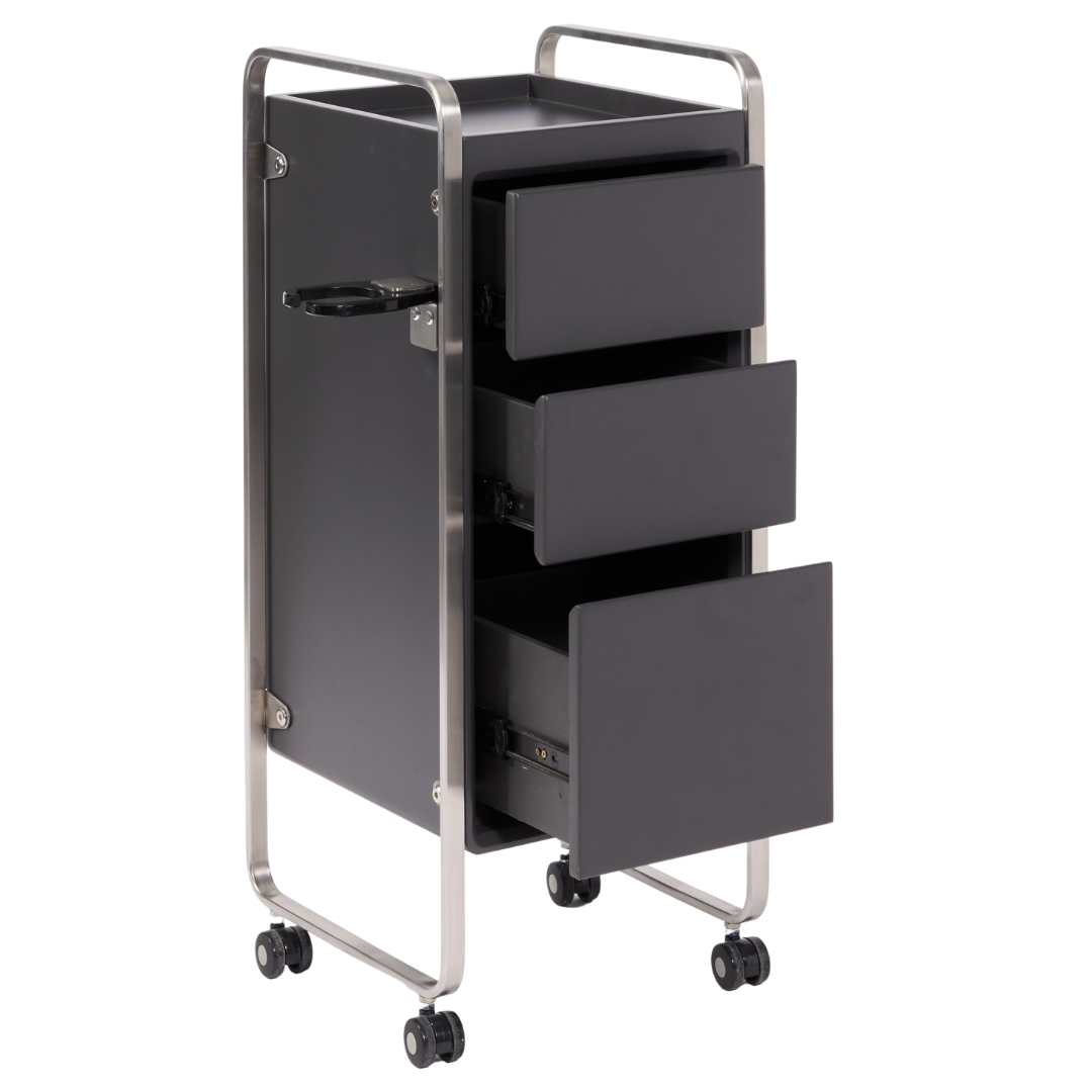 The Sapphire Salon Trolley - Charcoal Black & Silver by SEC