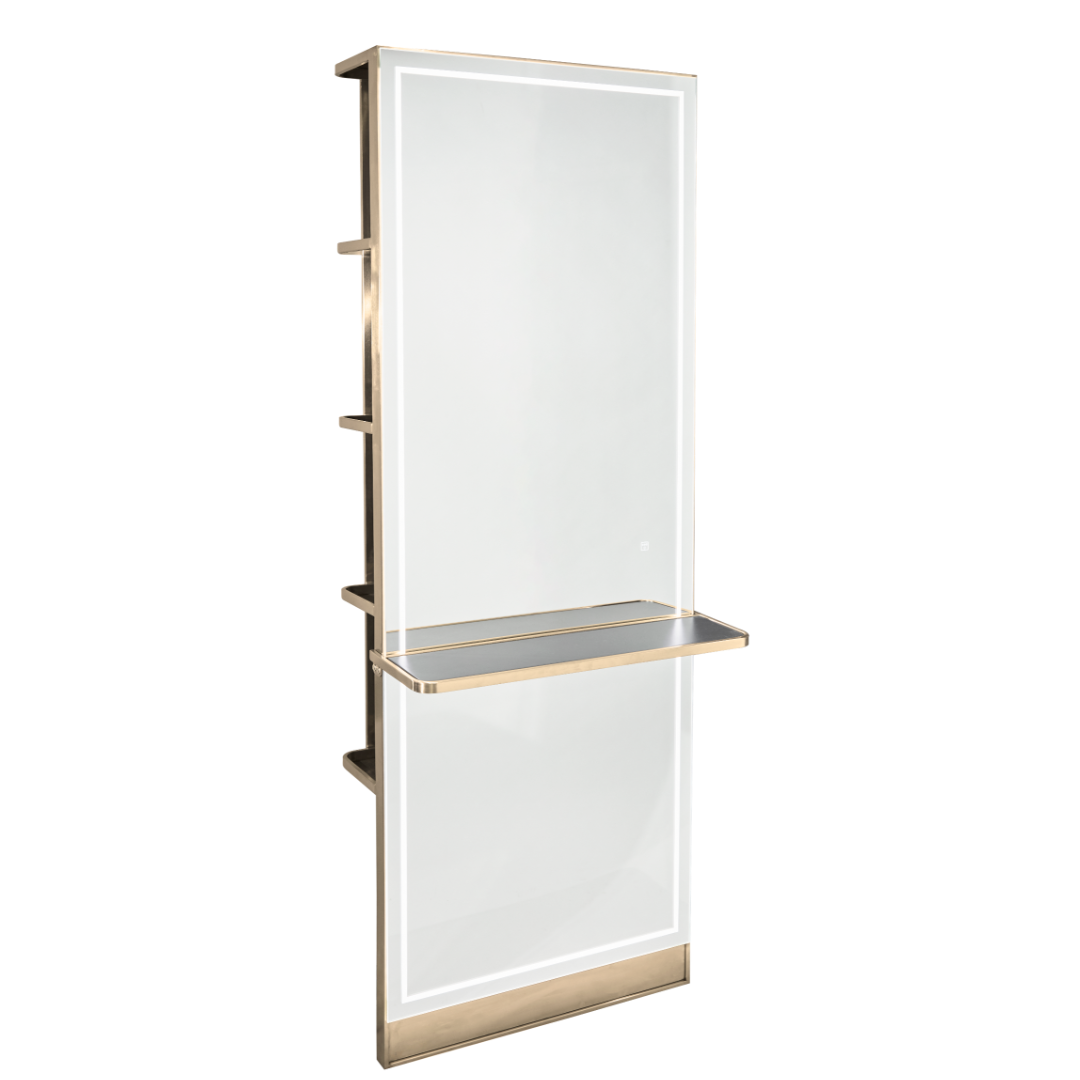 The Madrid Styling Unit with Storage and Shelf - Gold by SEC