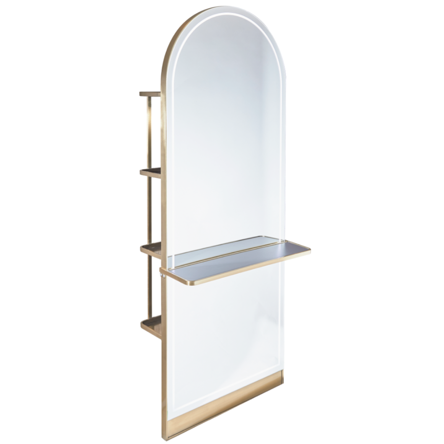 The Milan Styling Unit with Storage and Shelf - Gold by SEC
