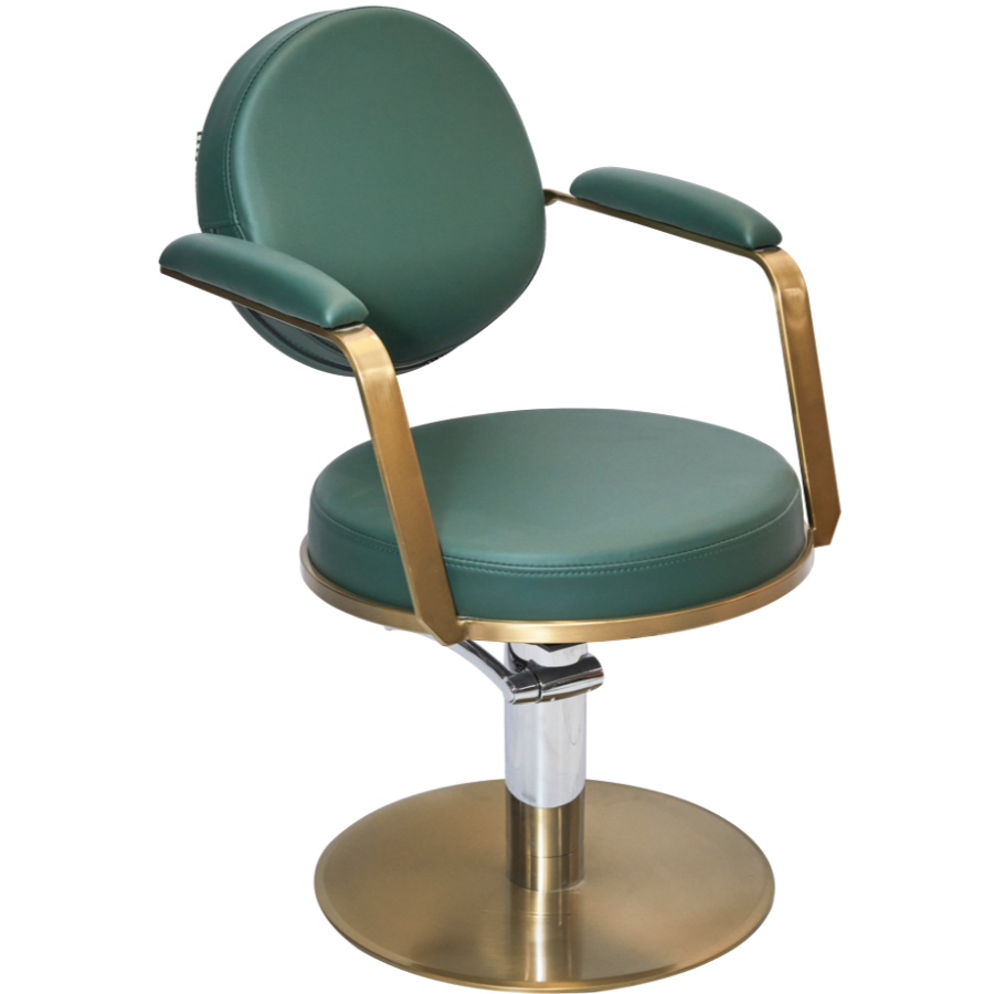The Poppi Salon Styling Chair - Green & Gold by SEC