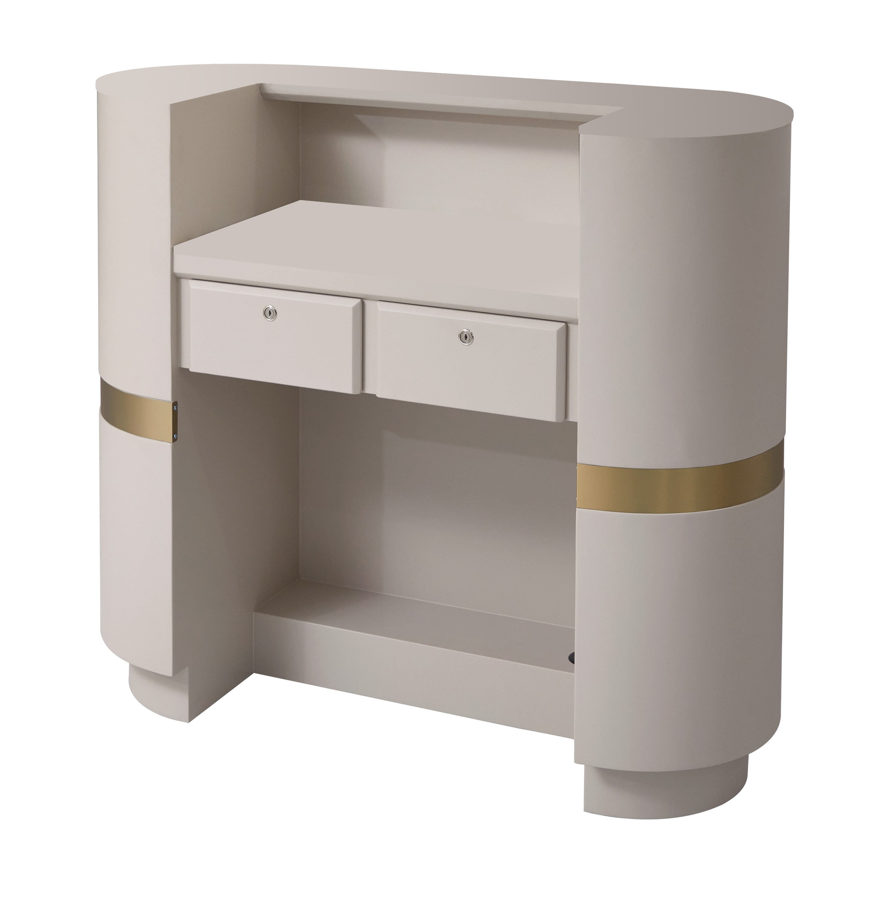 The Coco Desk - Ivory & Champagne Gold with Painted Top by SEC