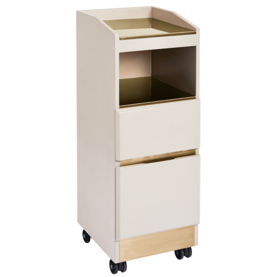 The Cubic  Salon Trolley - Ivory & Gold by SEC