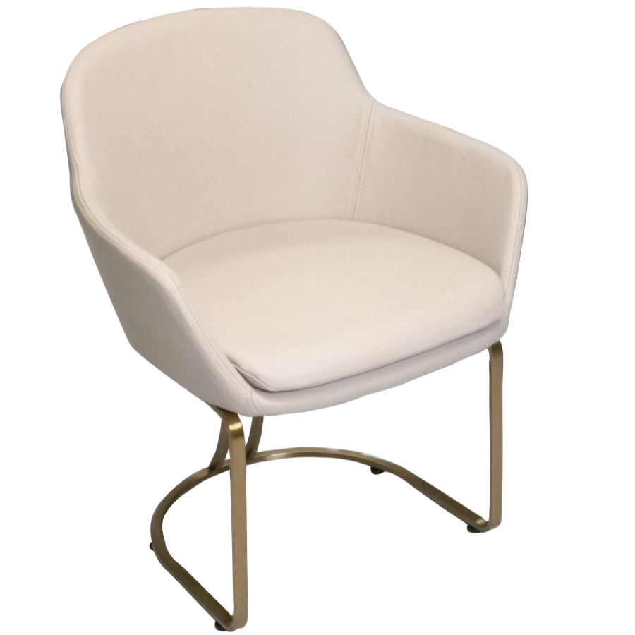 The Dotti Client Chair - Ivory & Gold by SEC