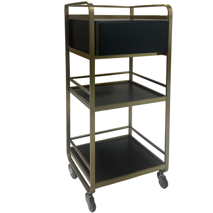 The Halli Beauty Trolley - Black & Gold by SEC