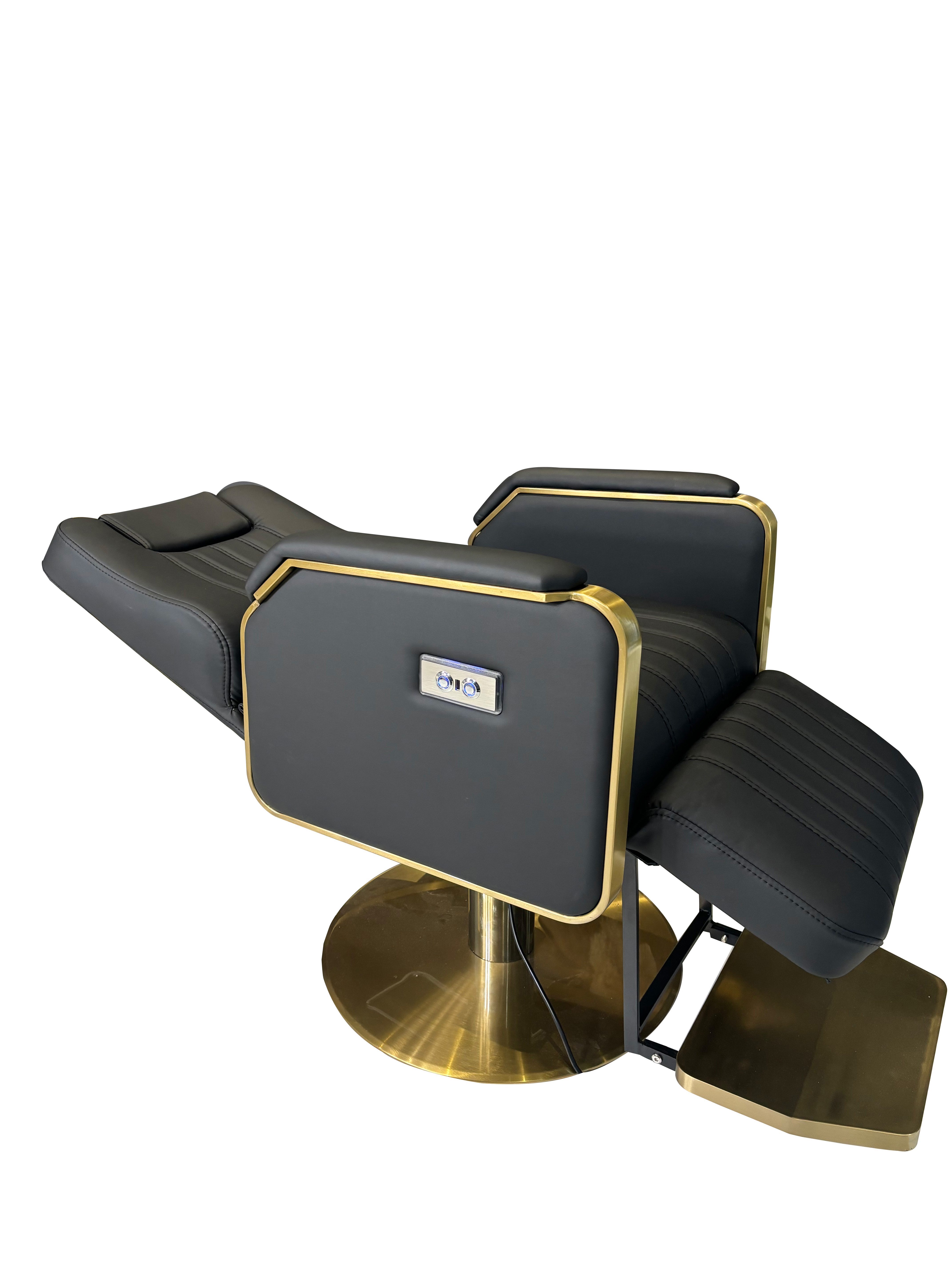 The Hollie Reclining Chair  - Black & Gold By SEC
