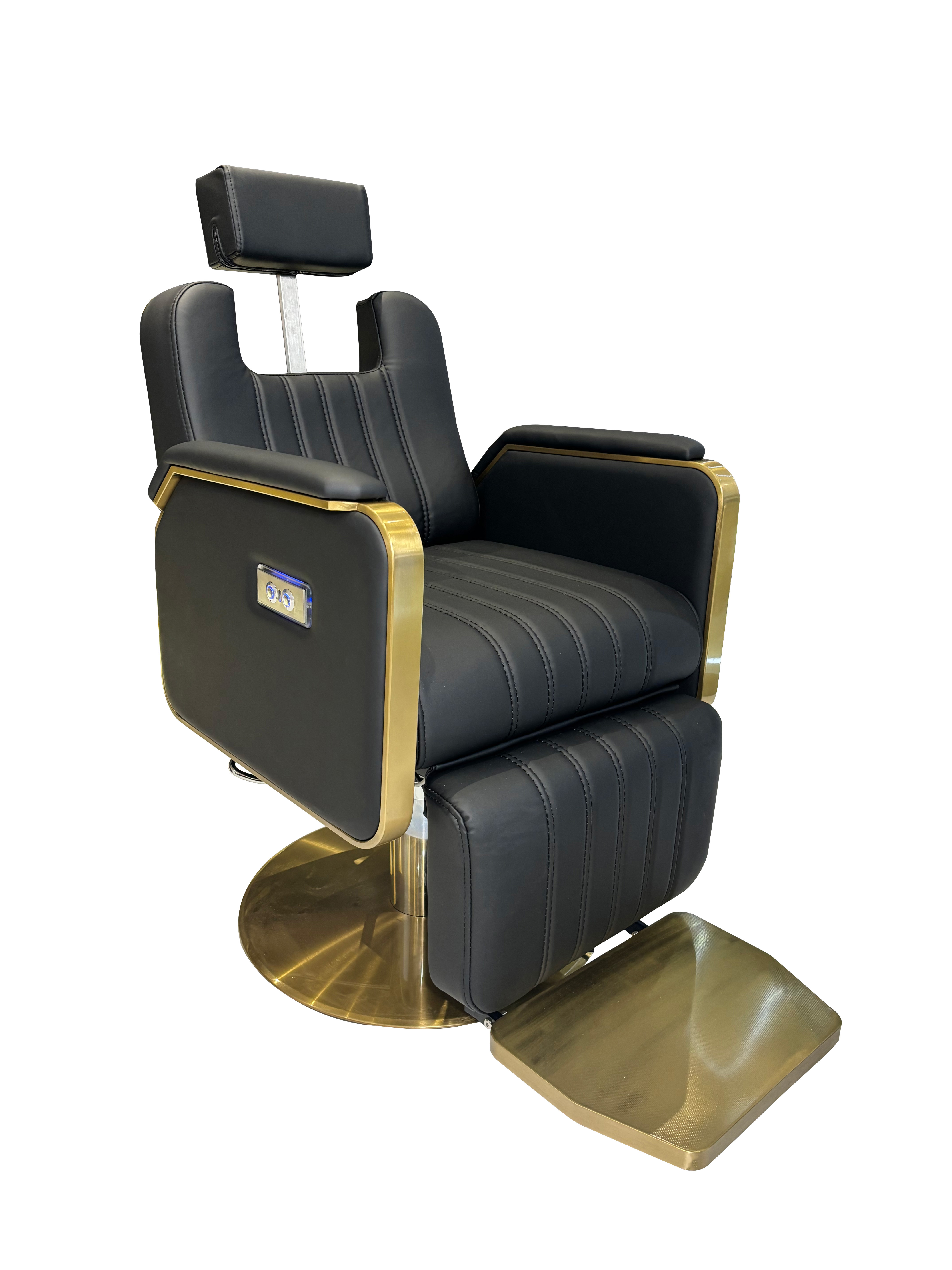 The Hollie Reclining Chair - Black & Gold By SEC