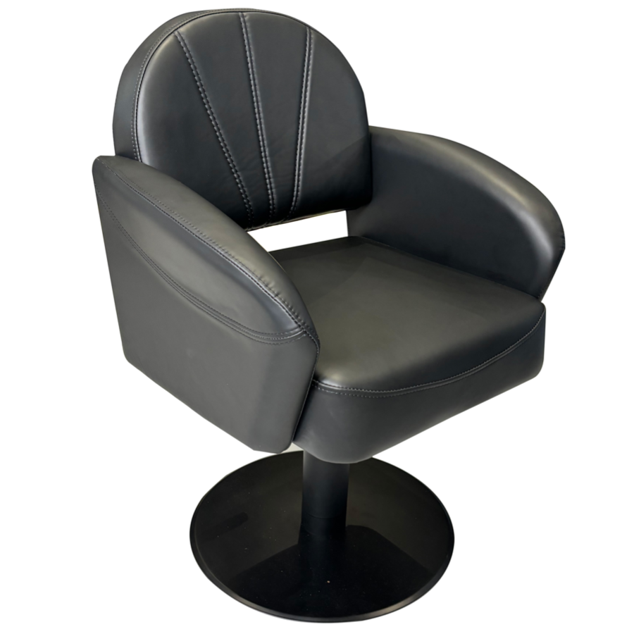 The Rubi Salon Styling Chair With Stitching - Black Matte By SEC
