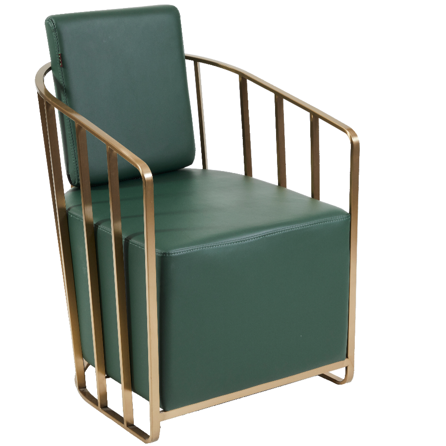 The Willow Salon Waiting Seat - Green & Gold by SEC