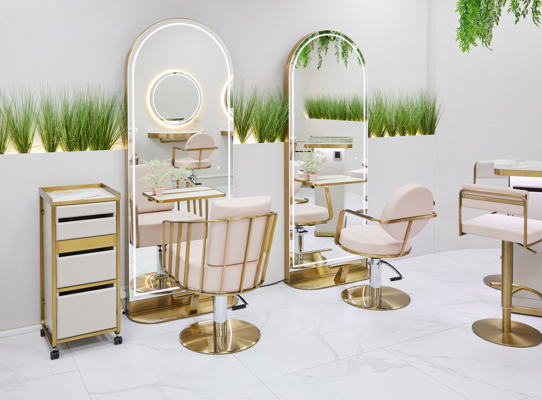 The Milan Freestanding Styling Unit - Champagne Gold by SEC
