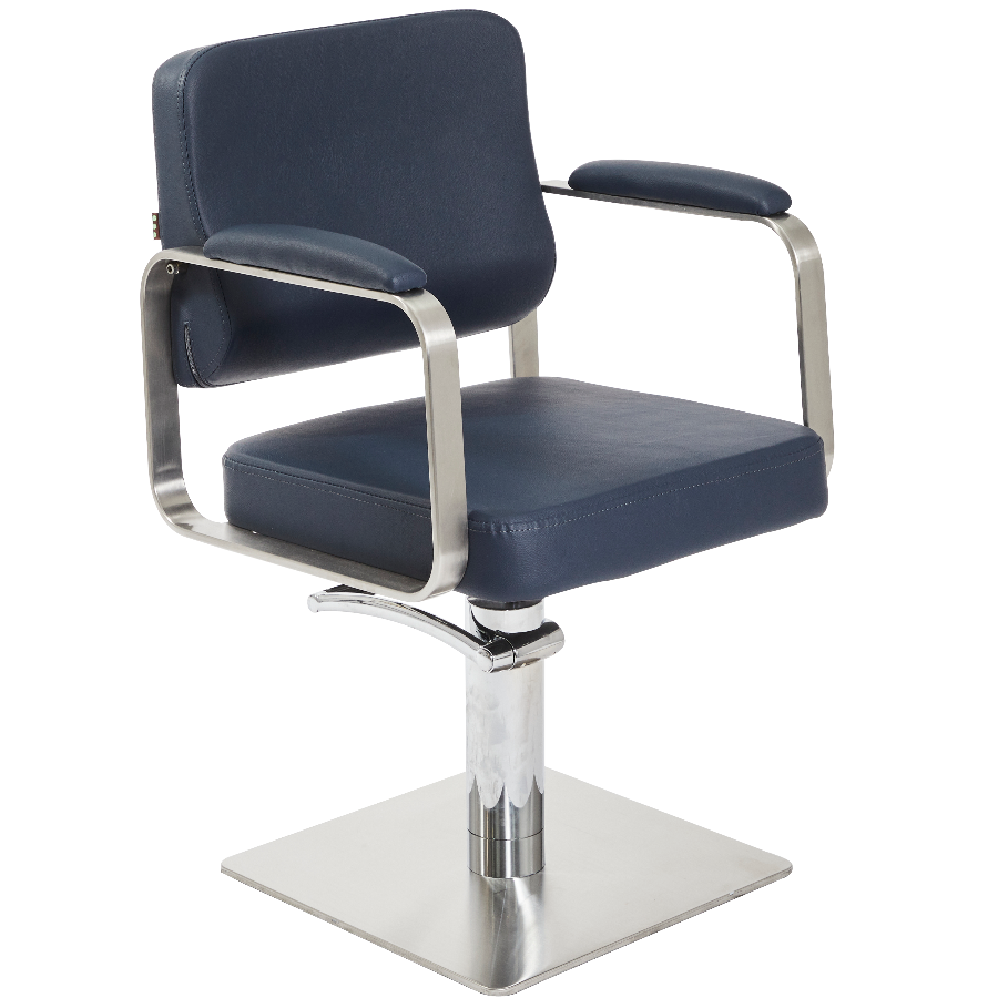 CL23E Navy & Silver Square Salon Styling Chair by SEC - Clearance