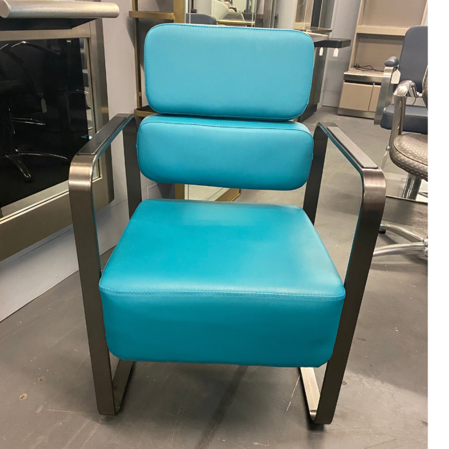 CL24I - Turquoise & Graphite Salon Waiting Seat by SEC - CLEARANCE