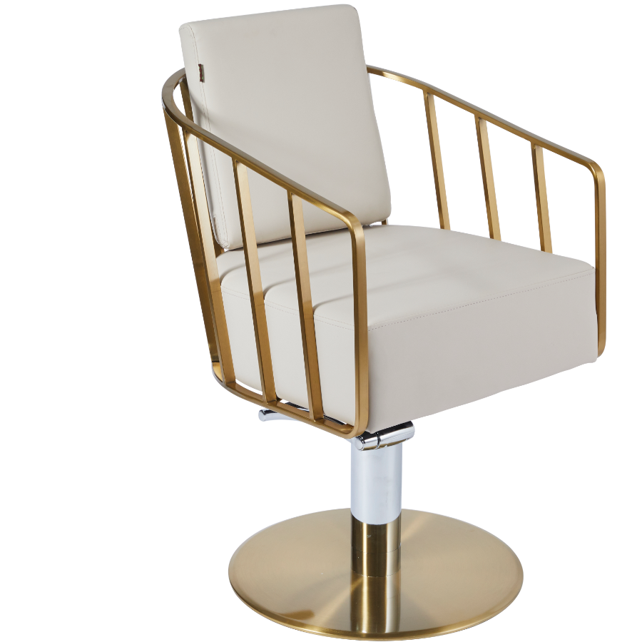 The Willow Salon Styling Chair - Ivory & Gold by SEC