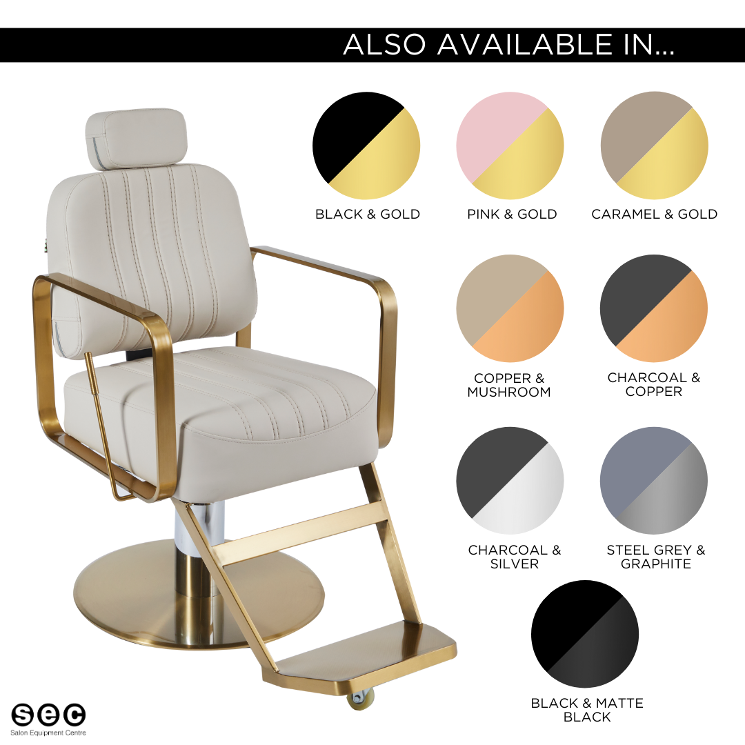 The Lilli Reclining Chair - Ivory & Gold by SEC