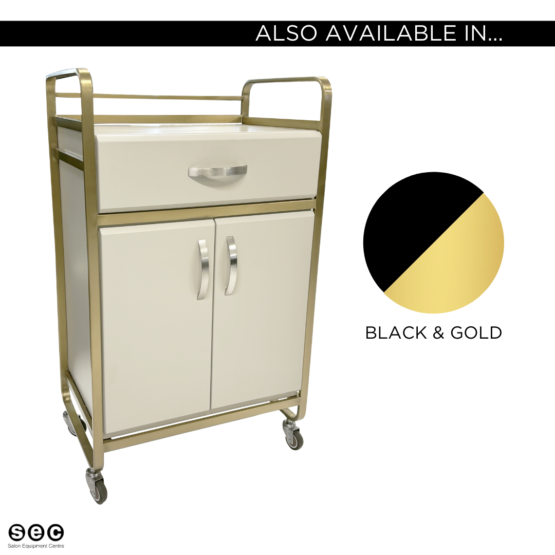 The Nyomi Beauty Trolley - Ivory & Gold by SEC