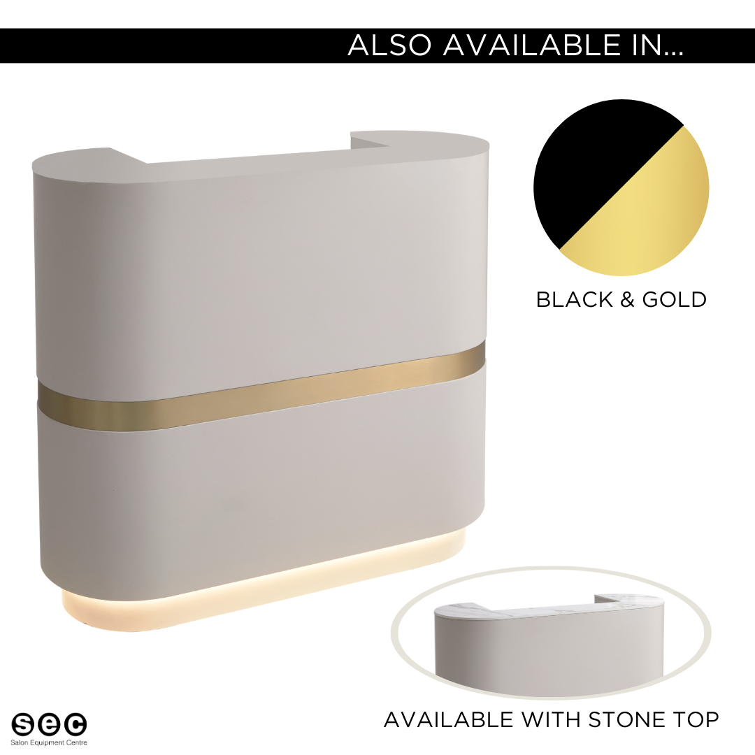 The Coco Desk - Ivory & Champagne Gold with Painted Top by SEC