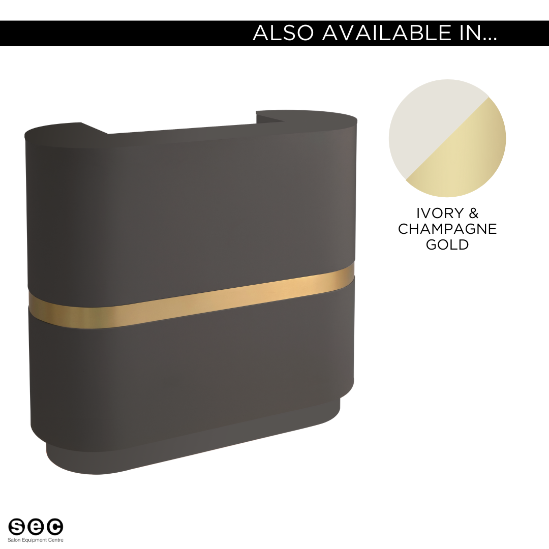 The Coco Desk - Charcoal Black & Gold with Painted Top by SEC