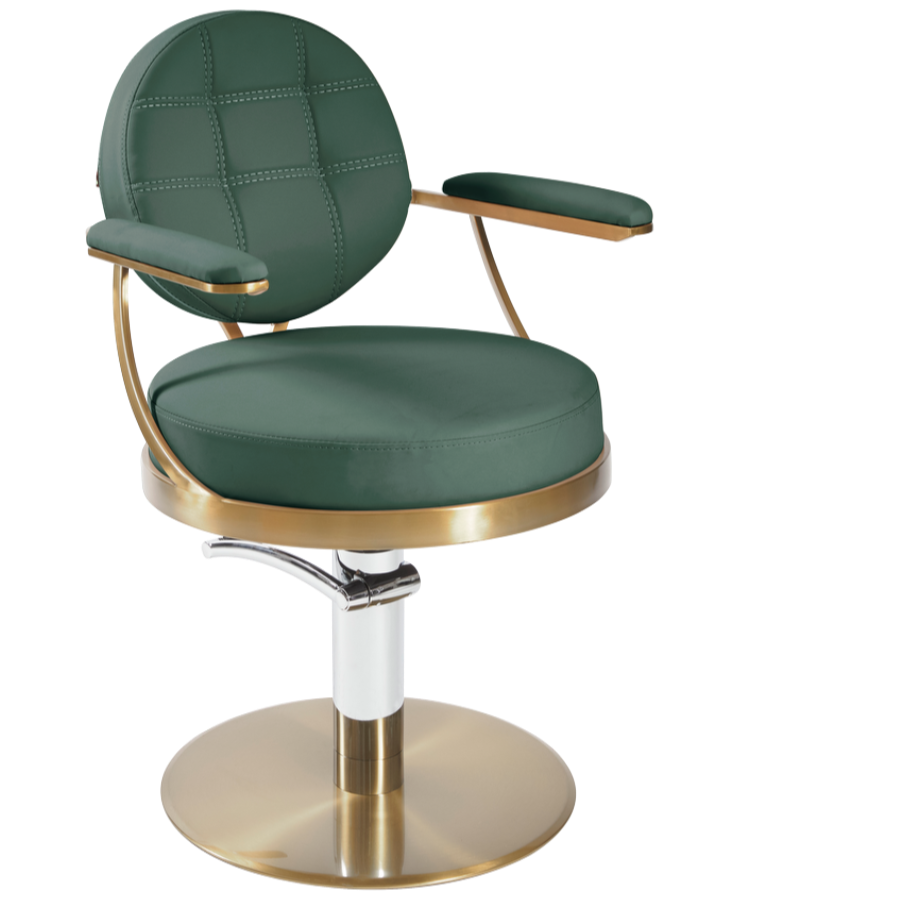 The Tulip Salon Styling Chair - Green & Gold by SEC
