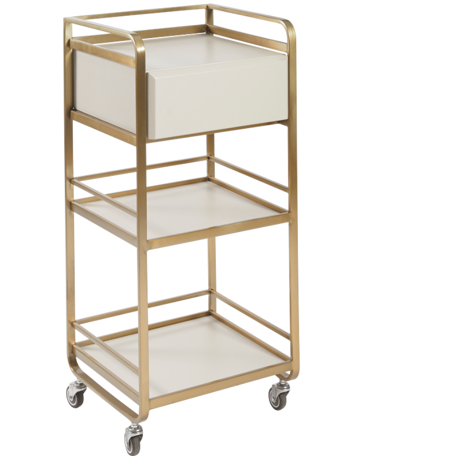 The Halli Beauty Trolley - Ivory & Gold by SEC