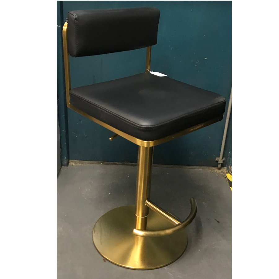 CL26E - The Mia Make-Up  Stool - Black & Gold by SEC -  CLEARANCE