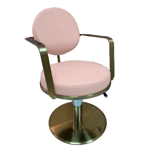 Pink & Gold Round Salon Styling Chair by SEC