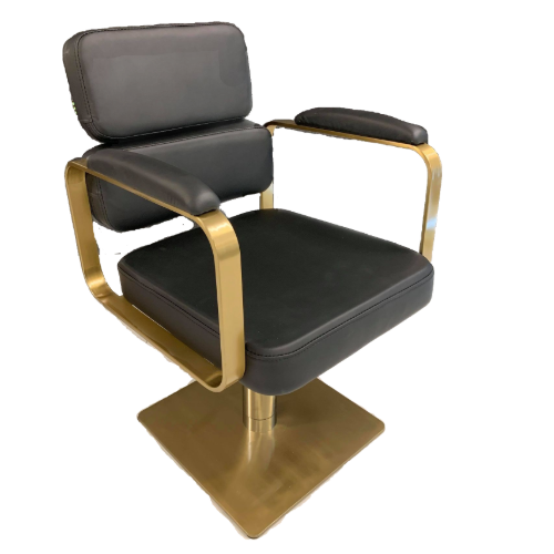 Black & Gold Collection Square Salon Styling Chair by SEC
