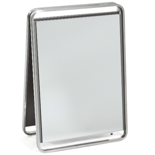 Silver Double Sided Portable Mirror by SEC