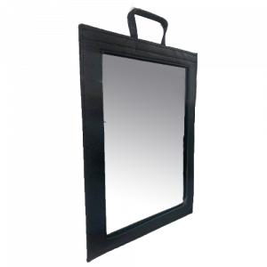 Black Leather-Effect Frame Mirror by SEC