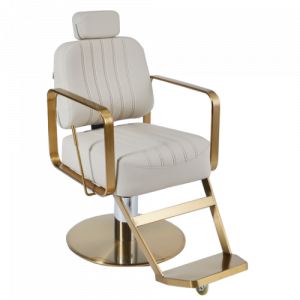 Ivory & Gold Reclining Chair by SEC
