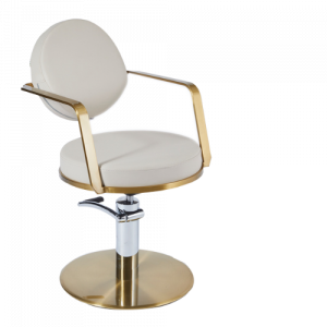 Ivory & Gold Round Salon Styling Chair by SEC