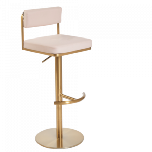 Pink & Gold Make Up Stool with Backrest by SEC