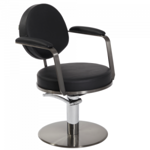 Graphite & Black Round Salon Styling Chair by SEC