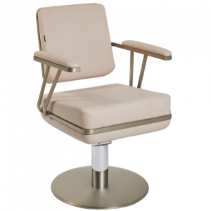 Stone & Champagne Gold Luxe Square Salon Styling Chair by SEC