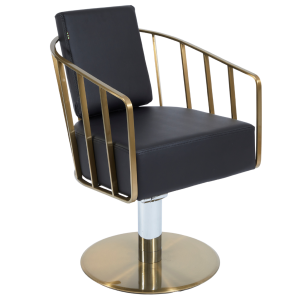 Black & Gold Caged Salon Styling Chair by SEC