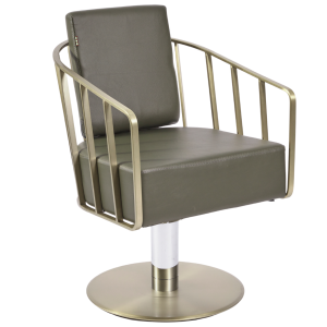 Khaki & Champagne Gold Caged Salon Styling Chair by SEC