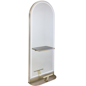 Champagne Gold Freestanding Arched Styling Unit by SEC