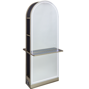 Charcoal & Champagne Gold Arched Salon Island Unit by SEC